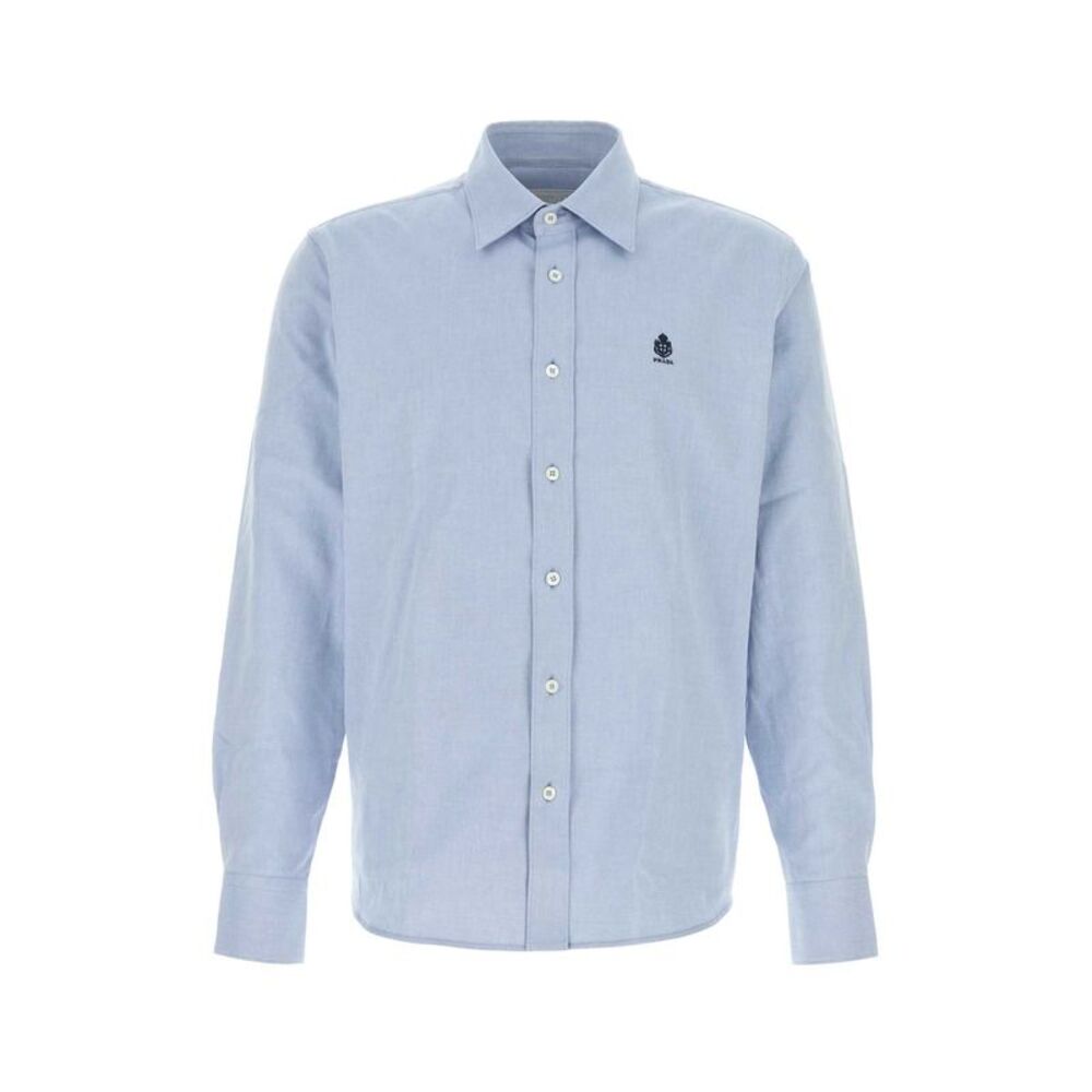 Prada Men Light Blue Oxford Shirt